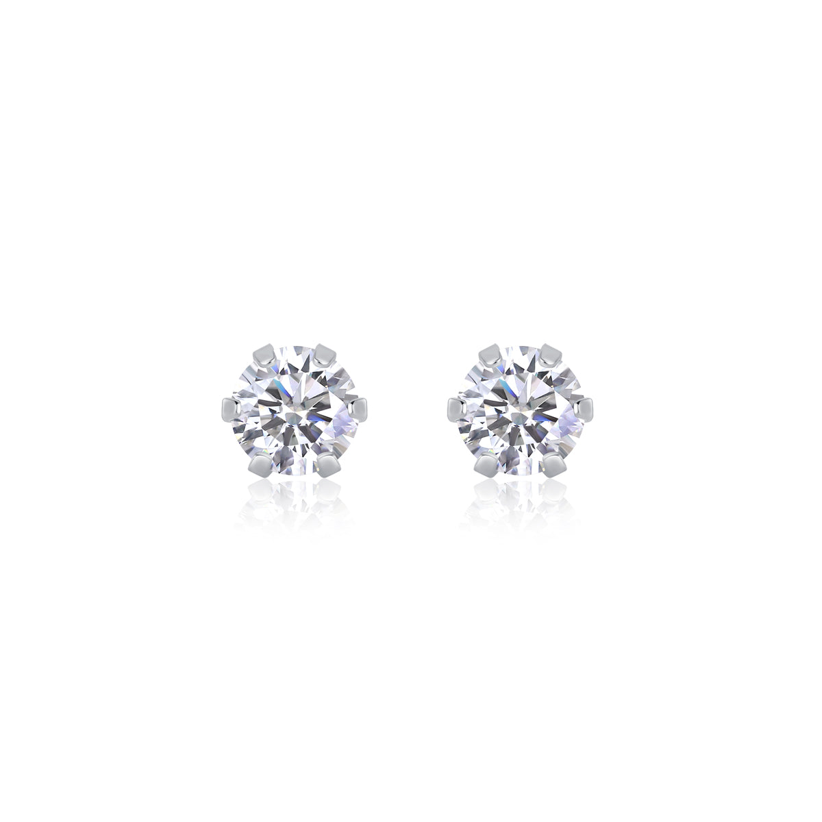 Starlight Solo Dance – Moissanite Stud Earrings | Gold & Platinum Sterling Silver