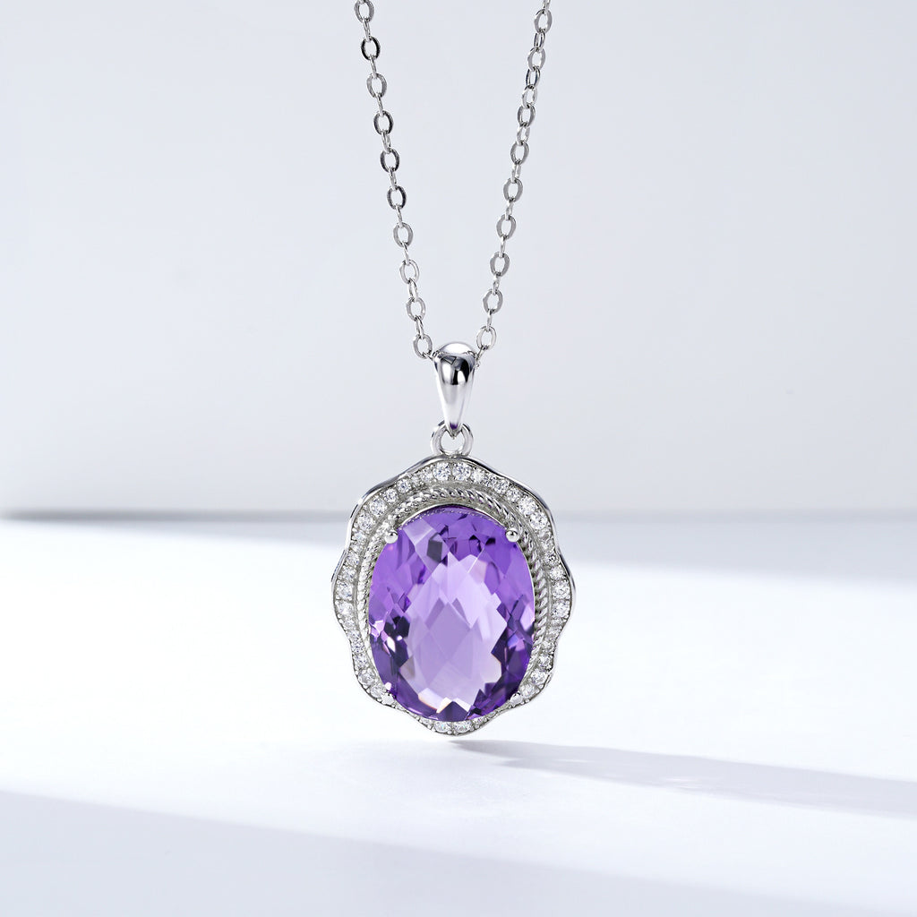 Amethyst Reverie – 925 Silver Natural Amethyst Crystal Luxury Necklace