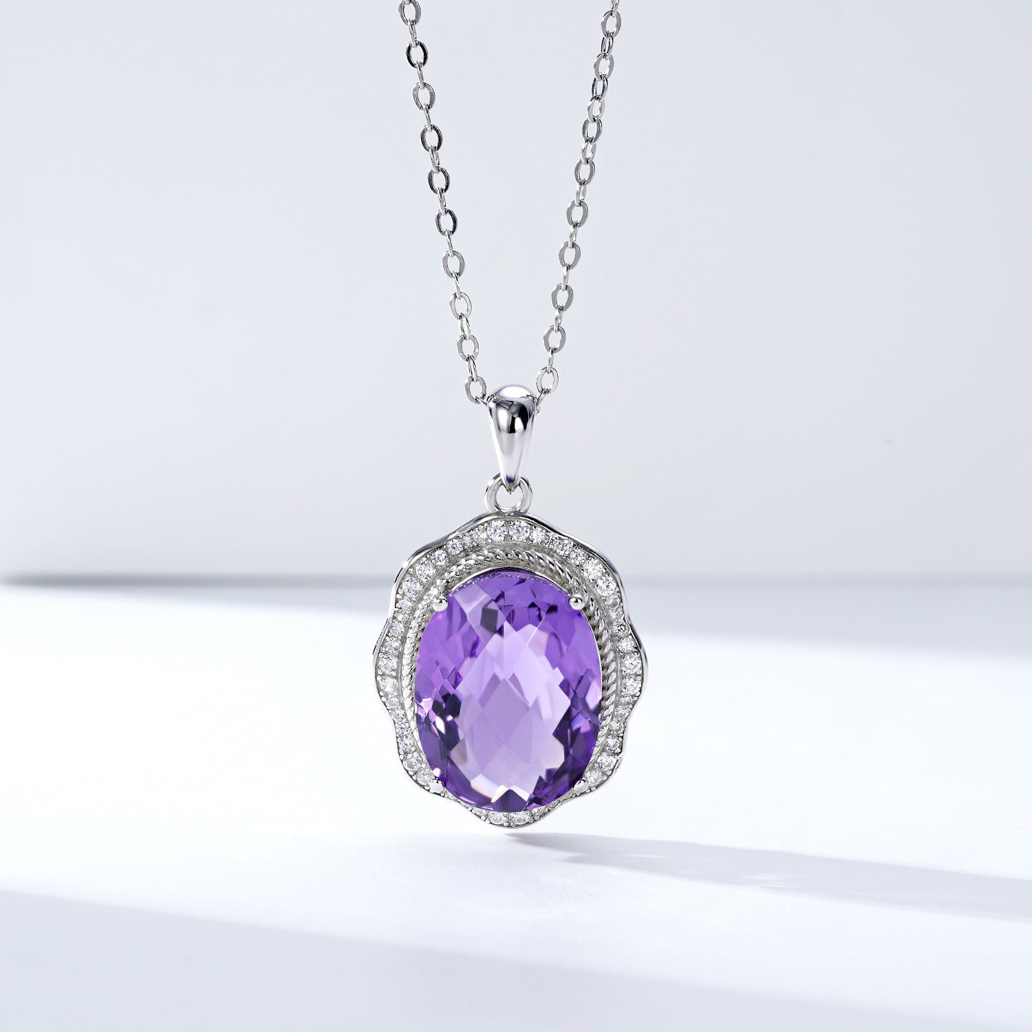 Amethyst Reverie – 925 Silver Natural Amethyst Crystal Luxury Necklace