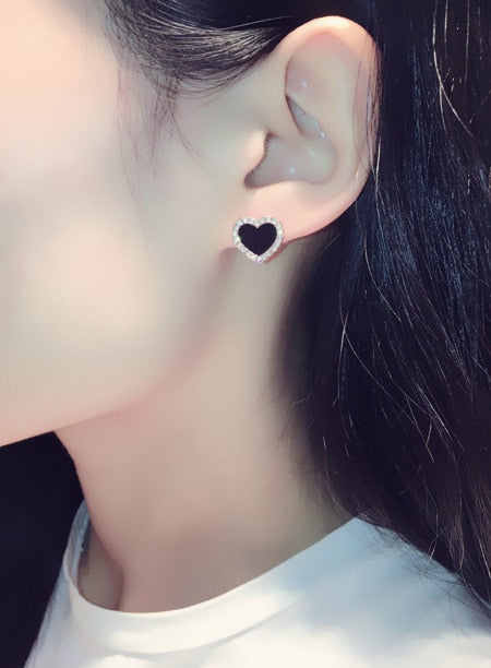 Coeur — Enamel Heart Stud Earrings