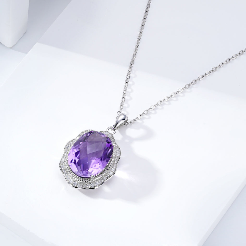 Amethyst Reverie – 925 Silver Natural Amethyst Crystal Luxury Necklace