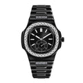 Diamond Style Men's Watch – Water-Resistant | Black, Silver, Rose Gold & Two-Tone