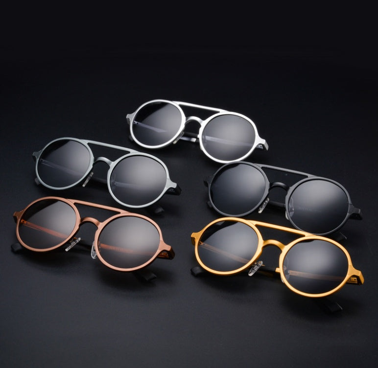 Vintage Round Aluminium Sunglasses — UV400 Driving Eyewear