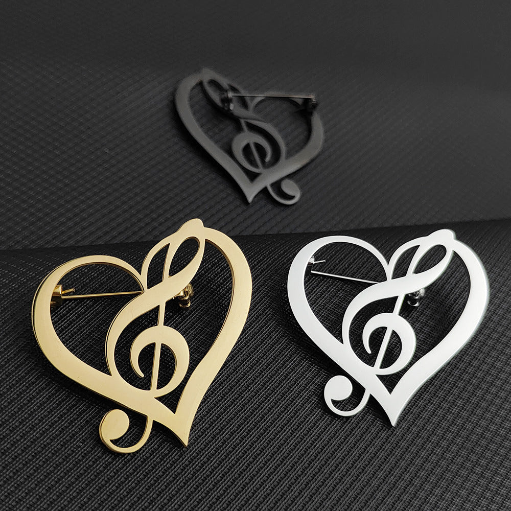18K Love Heart Brooch — Luxury Romantic Pin
