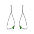 Forest Gem – 925 Sterling Silver Platinum Gold Natural Diopside Luxury Earrings