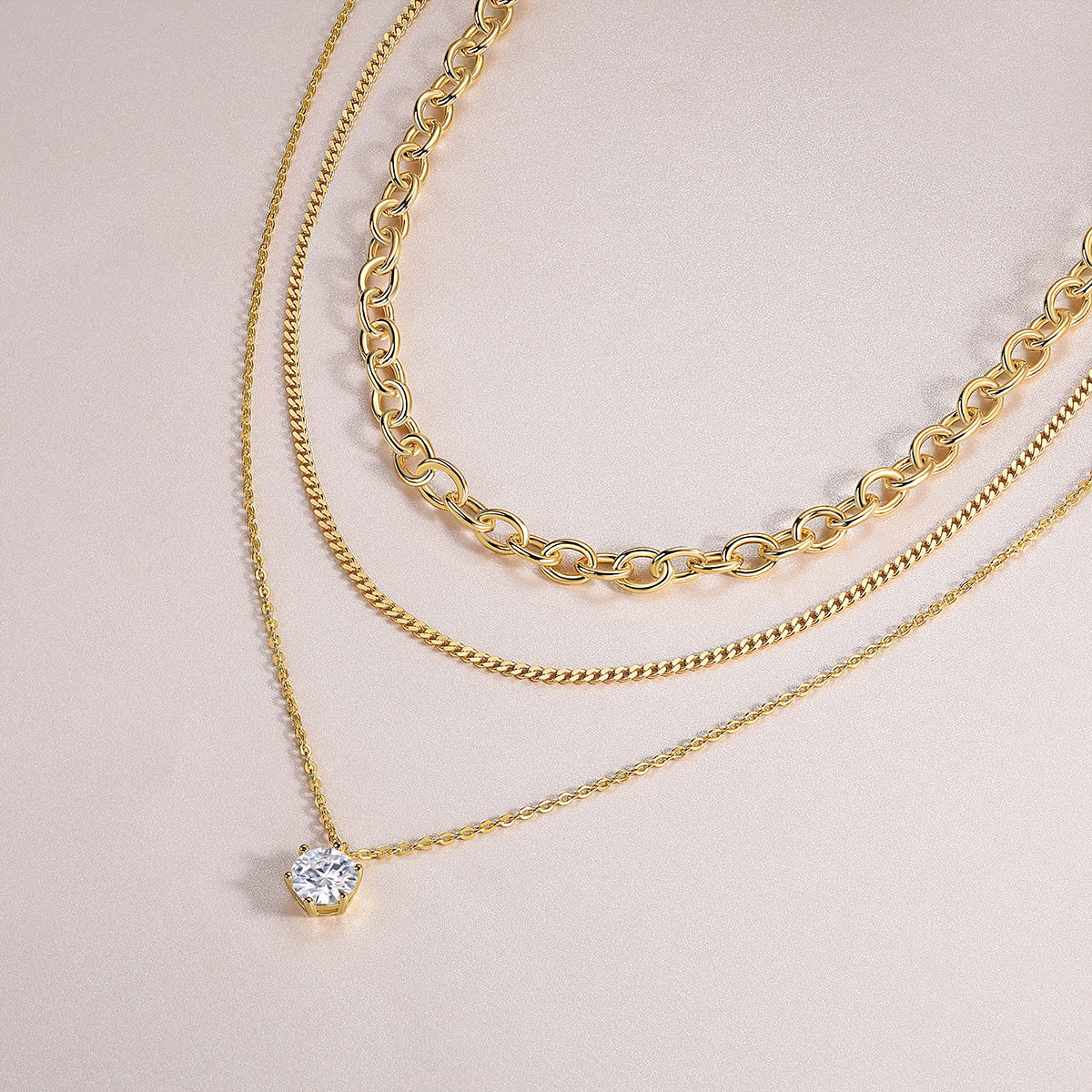 Moissanite Pendant Necklace – 2 Carat | Gold-Plated Sterling Silver