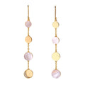 Shell Moon – Sterling Silver White Shell Asymmetric Tassel Luxury Ear Hook Earrings