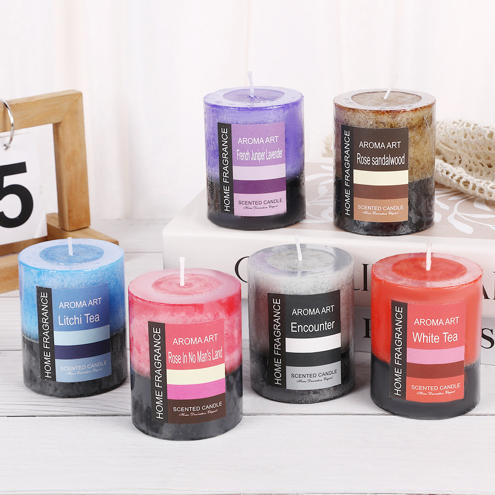 Handmade Retro Cylindrical Candle — Botanical Fragrance Collection
