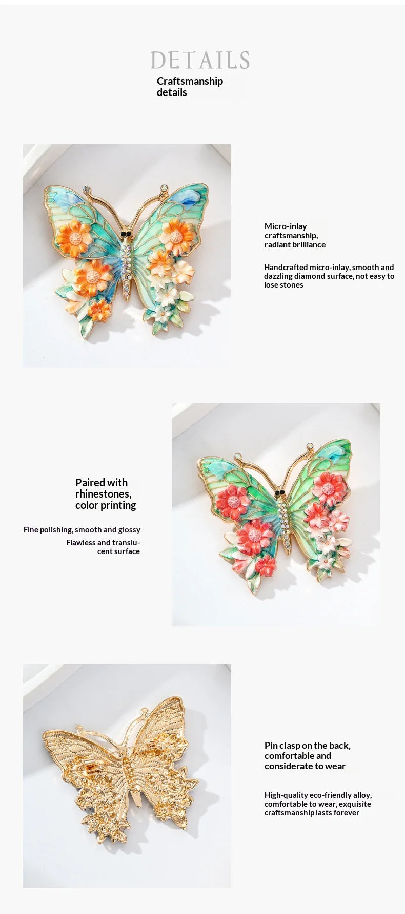 Diamond-Set Butterfly Brooch — Enamel Luxury Pin