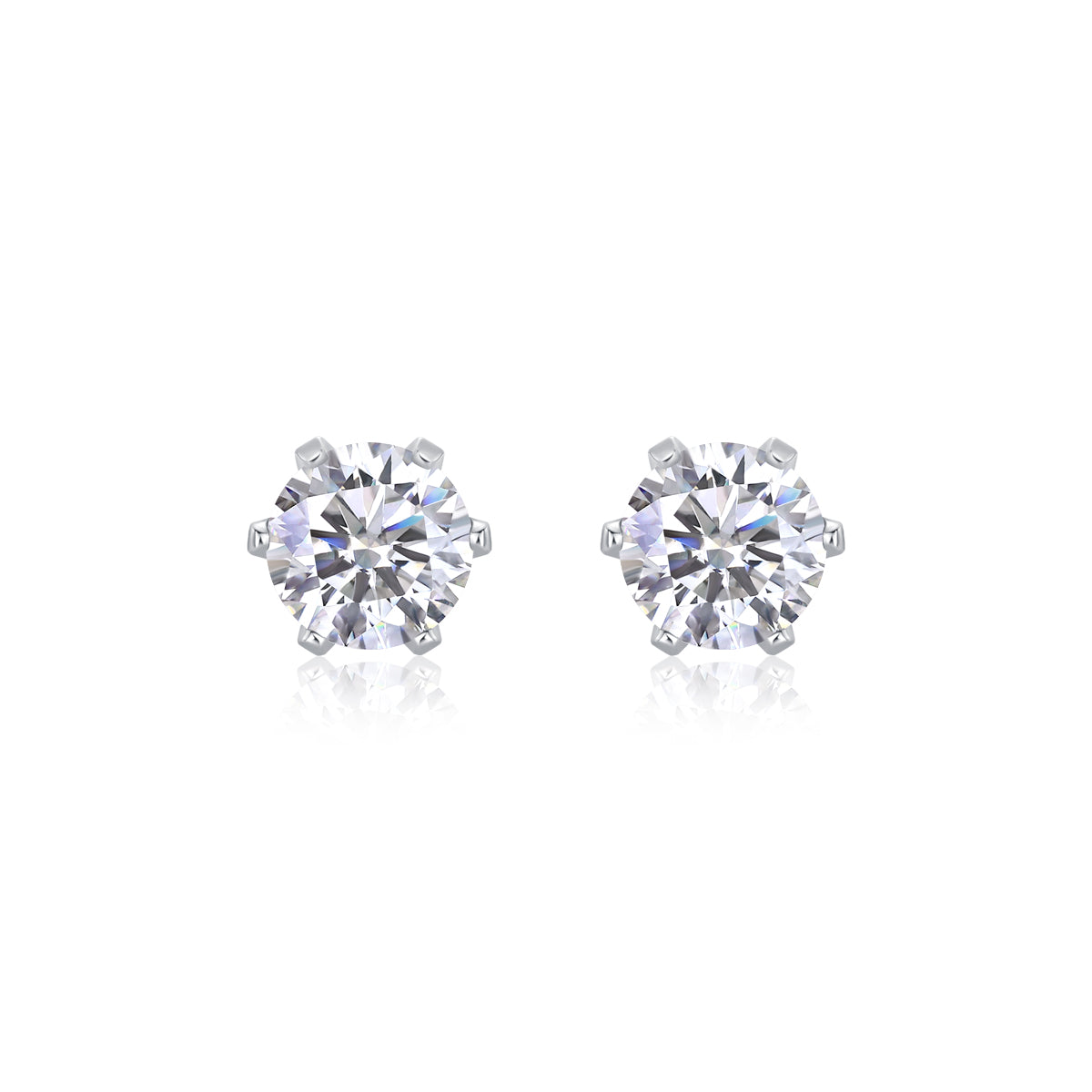 Starlight Solo Dance – Moissanite Stud Earrings | Gold & Platinum Sterling Silver