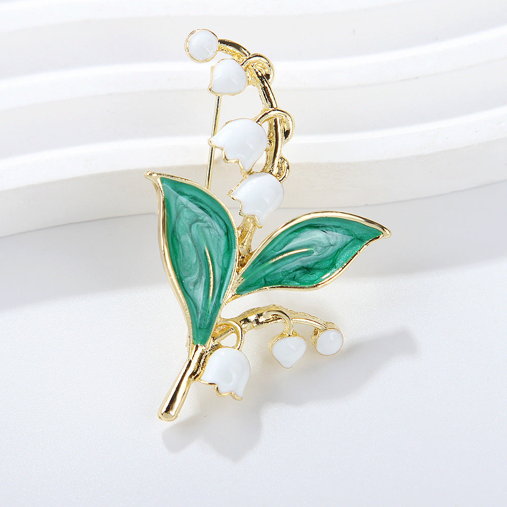 Green Tulip Brooch — Minimalist Luxury Pin