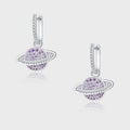 Star Dust – 925 Sterling Silver Purple Zircon Geometric Luxury Stud Earrings
