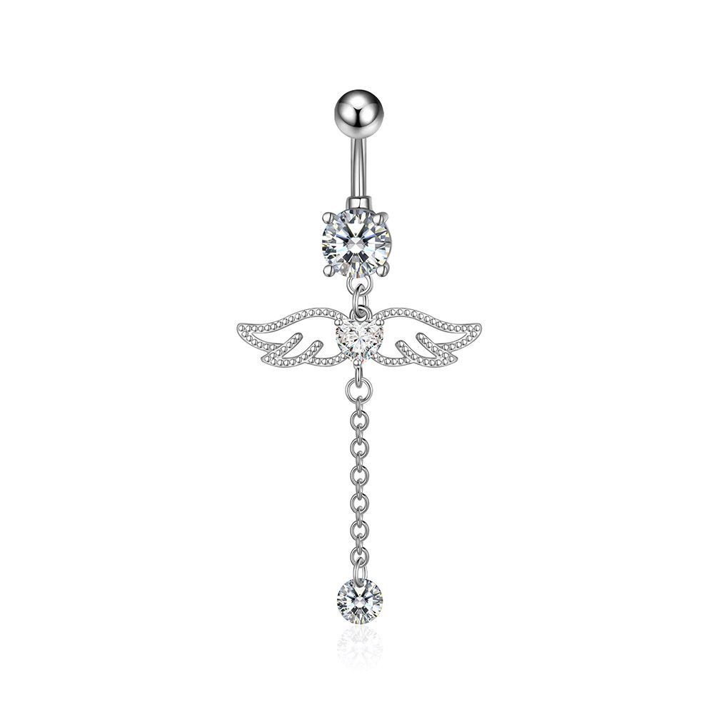 Luxury Zircon Belly Ring | Stainless Steel Navel Stud | Rose Gold, Silver & Gold