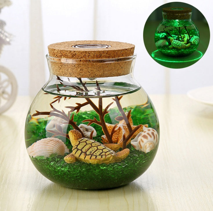 Ocean Dream Bottle — Luxury Luminous Glass Eco Terrarium