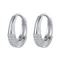 Diamond Set Zircon French Oval Geometric 925 Silver Luxury Earrings