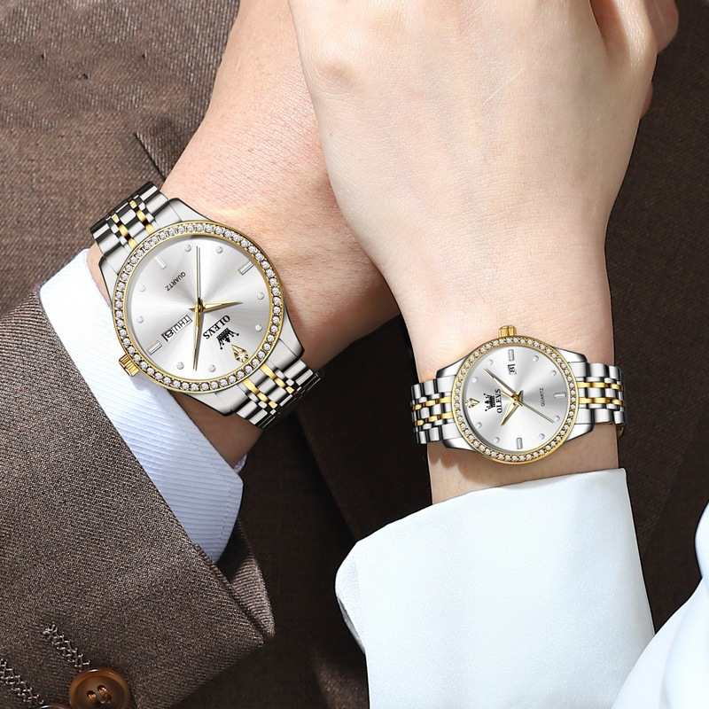 Diamond Lovers Watch Pair — His & Hers Luxury Gift Set