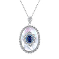 Platinum Aura – 925 Sterling Silver Platinum Gold Geometric Luxury Pendant Necklace