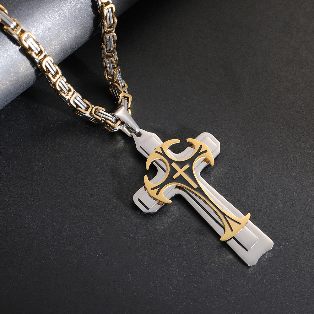 Crux — Men's Titanium Steel Cross Pendant Necklace