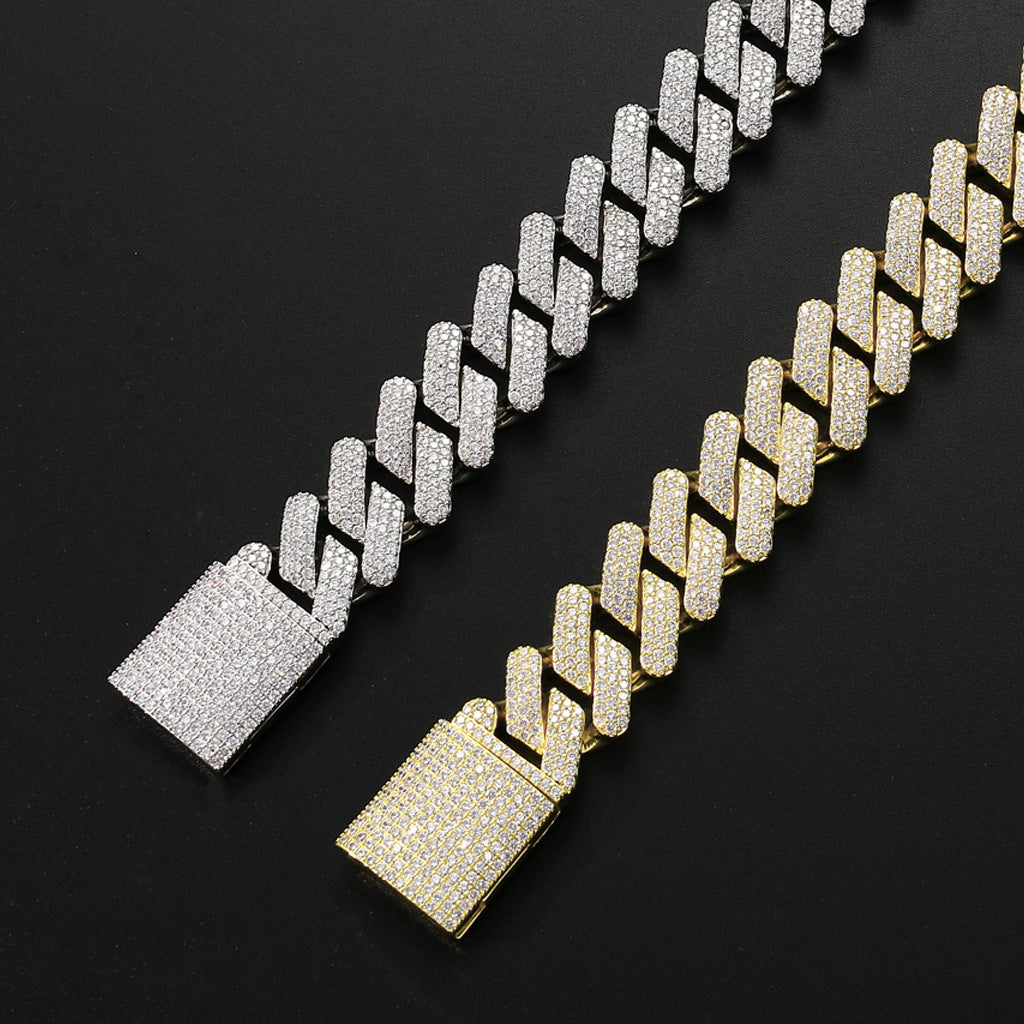 Full Zircon Cuban Chain Necklace | Gold Plated Hip-Hop Luxury
