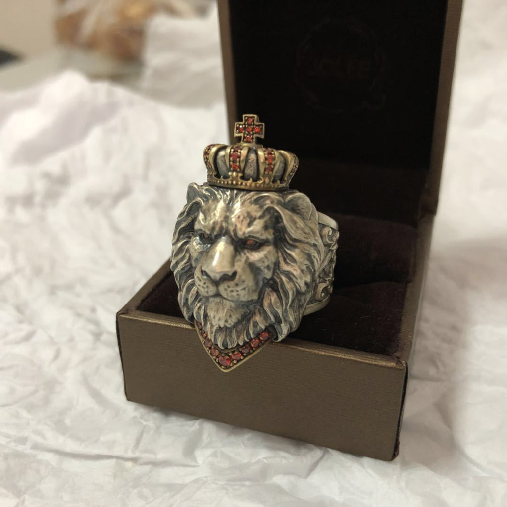Vintage Lion Ring | Gold & Silver Unisex Statement Jewelry