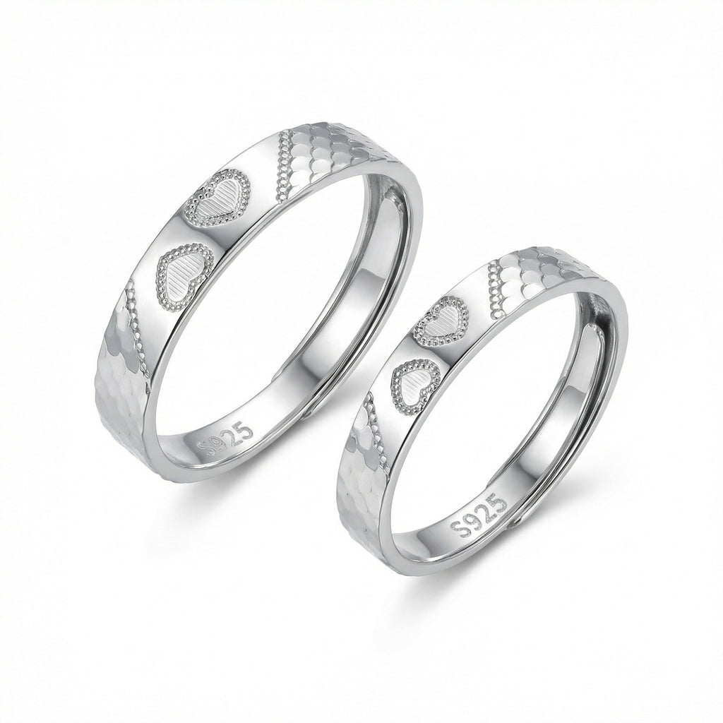 Couple Rings | S925 Sterling Silver | Heart & Dragon Scale Design