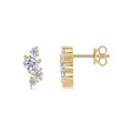 Moissanite Stud Earrings – Gold-Plated Sterling Silver | Set of 2