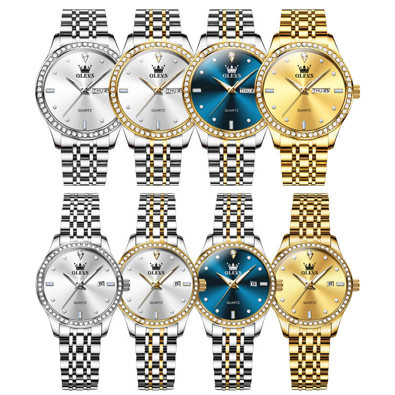 Diamond Lovers Watch Pair — His & Hers Luxury Gift Set