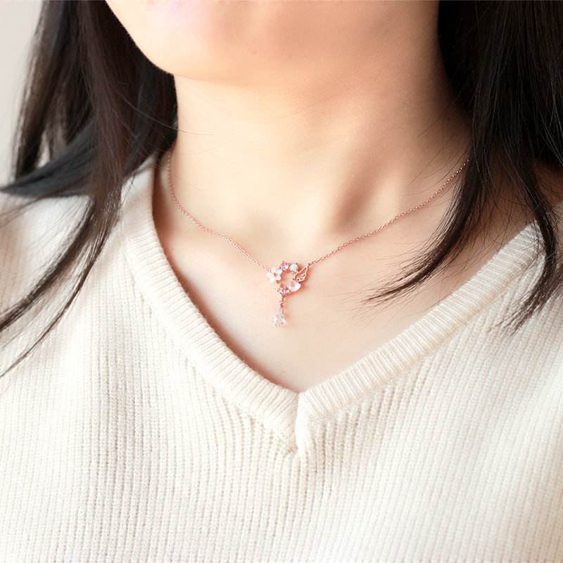 Rose Dew – Natural Pearl Rose Gold Teardrop Luxury Necklace