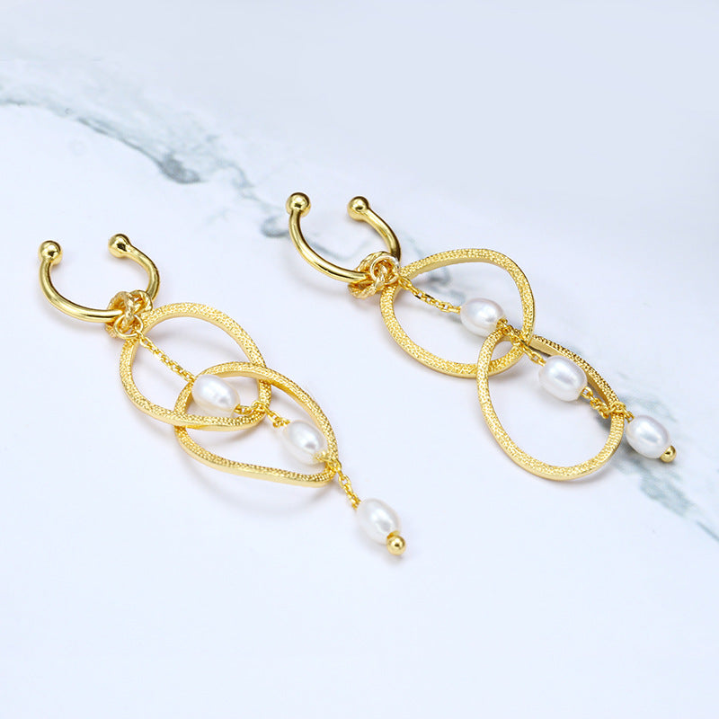 Pearl & Tassel Ring Clip-On Luxury Earrings – No Piercing Needed