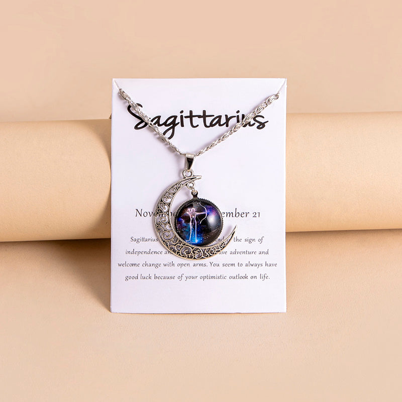 Luna — Zodiac Moon Glass Pendant Necklace