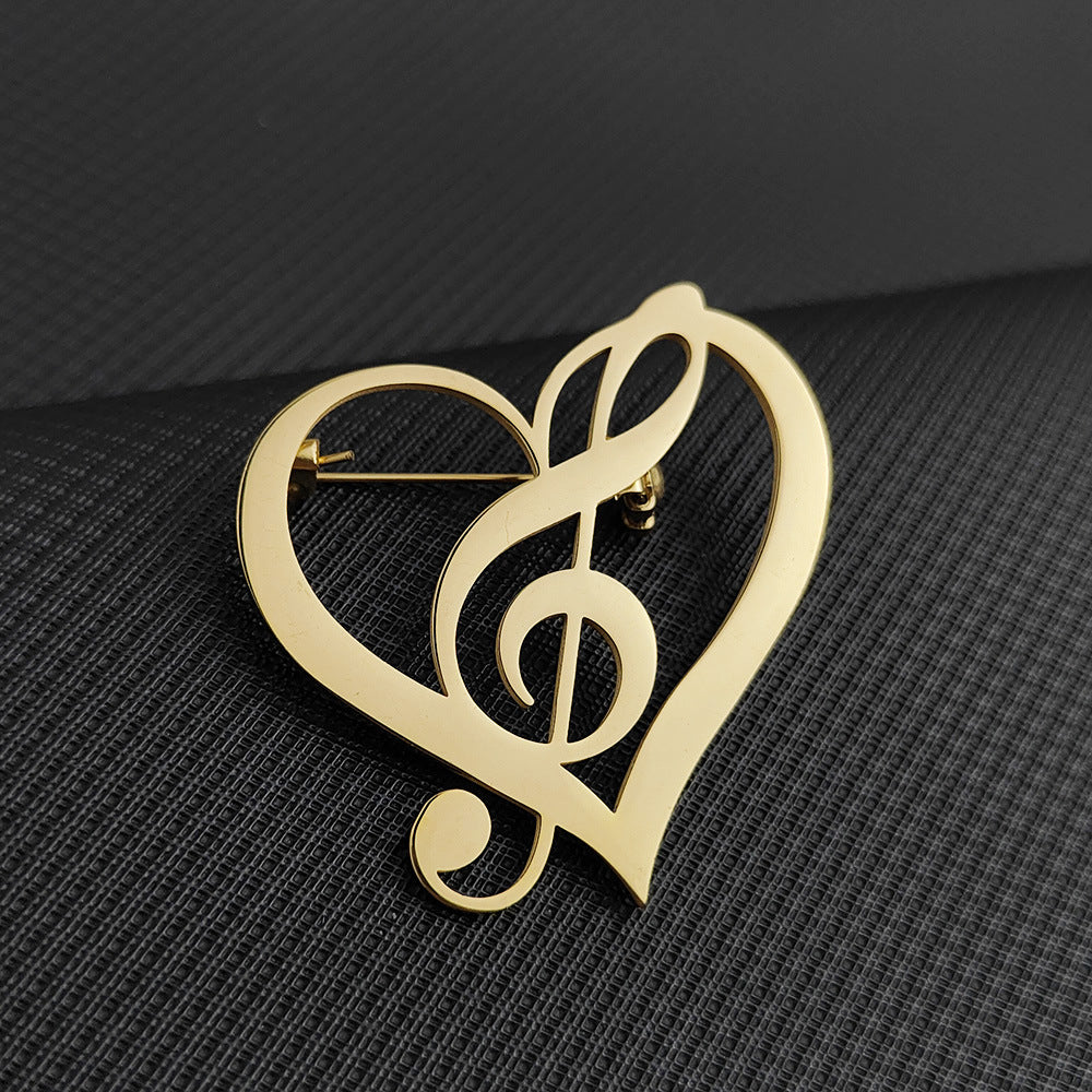 18K Love Heart Brooch — Luxury Romantic Pin
