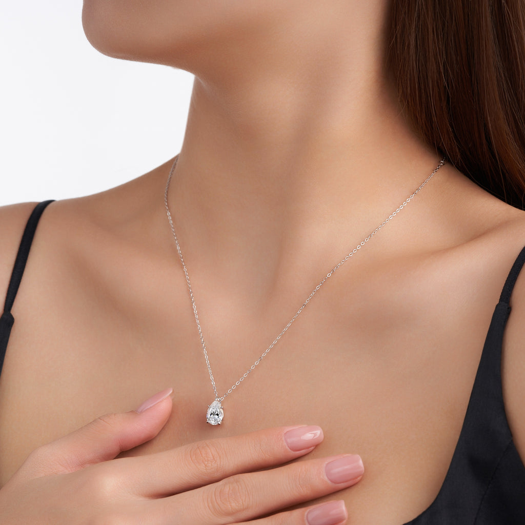 La Poire – Pear-Cut Morganite Pendant Necklace | Gold-Plated Sterling Silver