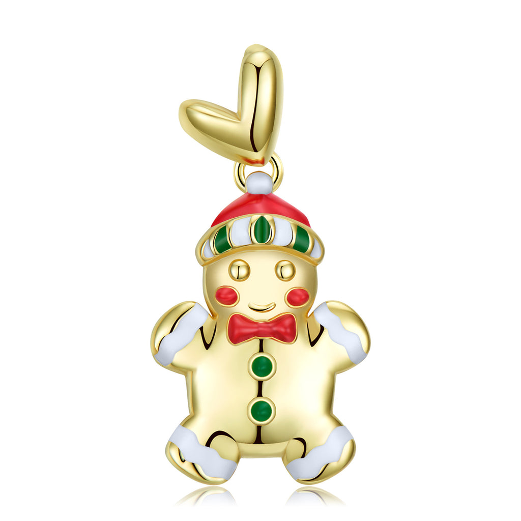 Sweet Charm – 925 Silver 14K Gold Gingerbread Man Luxury Necklace