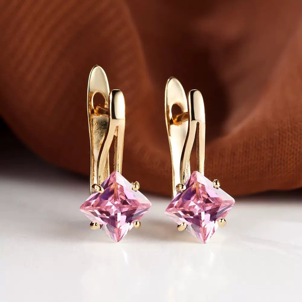 Géo — Diamond Zircon Geometric Earrings