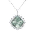Emerald Sovereign – 925 Sterling Silver 22ct Natural Green Amethyst Zircon Luxury Necklace