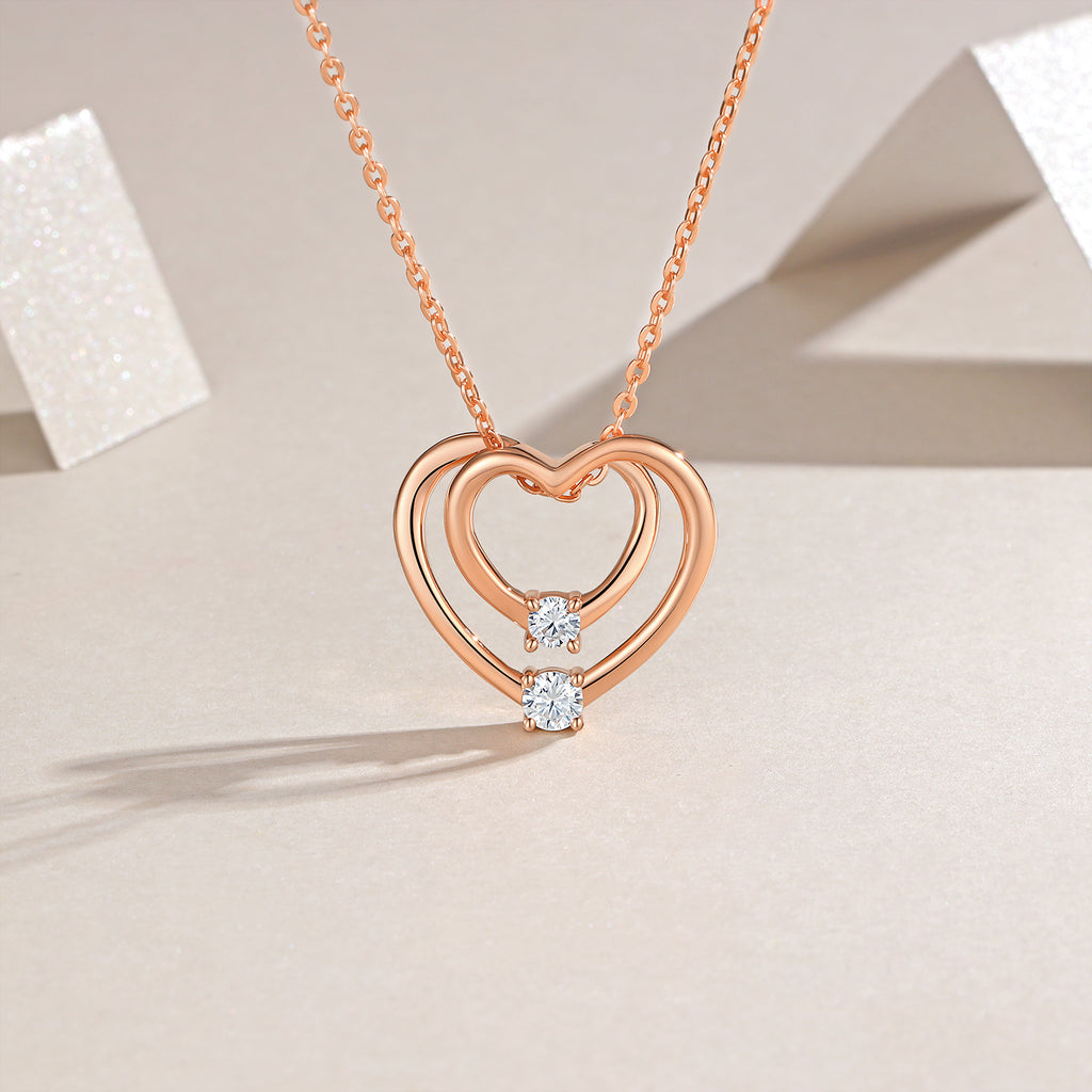 Moissanite Solitaire Necklace – Platinum-Plated Sterling Silver | Timeless Luxury