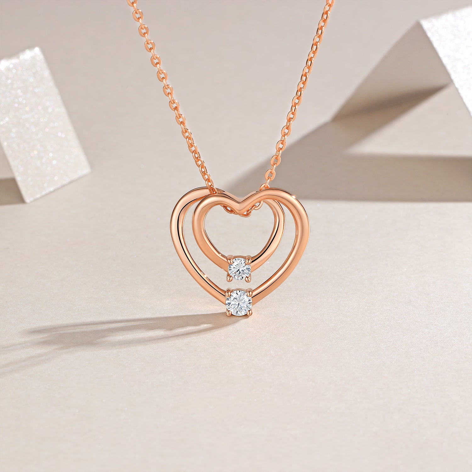 Moissanite Solitaire Necklace – Platinum-Plated Sterling Silver | Timeless Luxury
