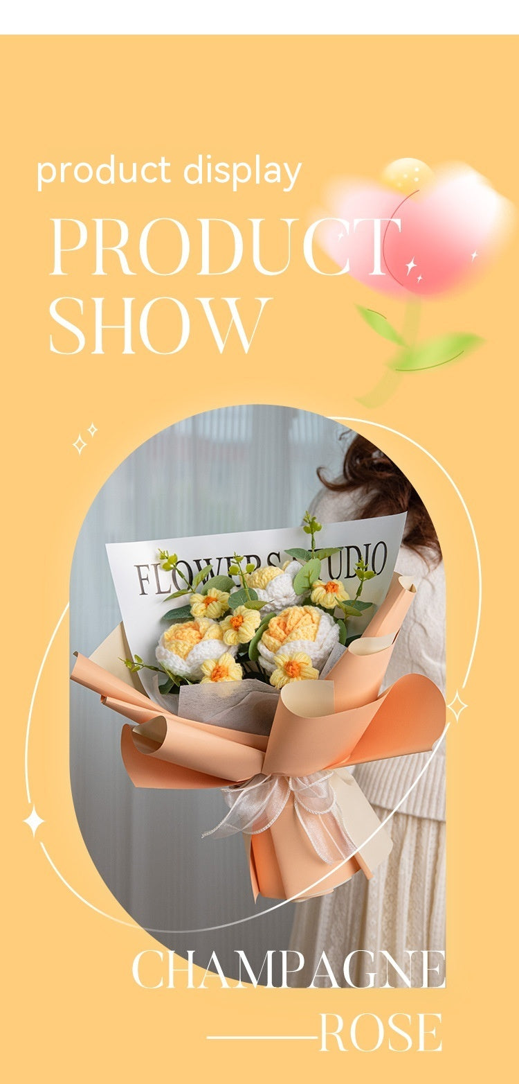 Eternal Rose Bouquet — Luxury Hand-Woven Preserved Flowers