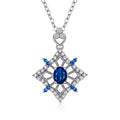 Sapphire Bloom – 925 Silver Platinum Gold Natural Sapphire Flower Luxury Necklace