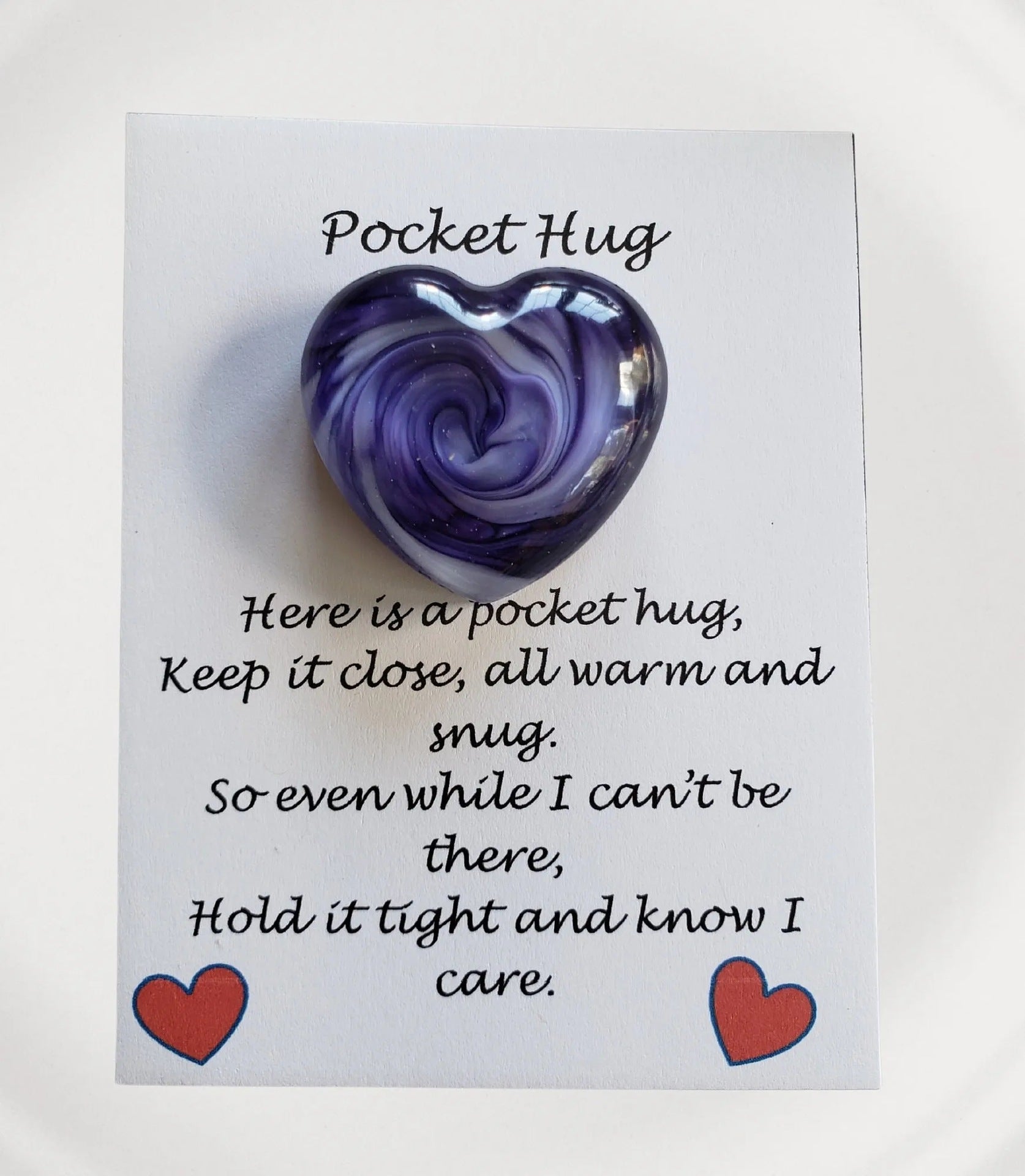 Hug & Miss You Glass Greeting Card — Luminous Keepsake Gift