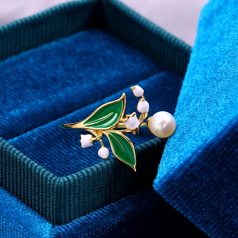 Bell Orchid Open Silver Ring | Dripping Oil Luxury Design