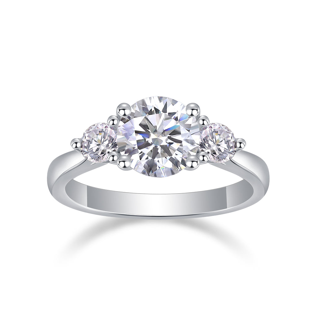 Three Reincarnations Engagement Ring | 2-Carat Moissanite | S925 Silver & Gold