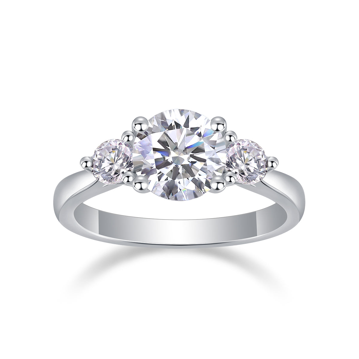 Three Reincarnations Engagement Ring | 2-Carat Moissanite | S925 Silver & Gold