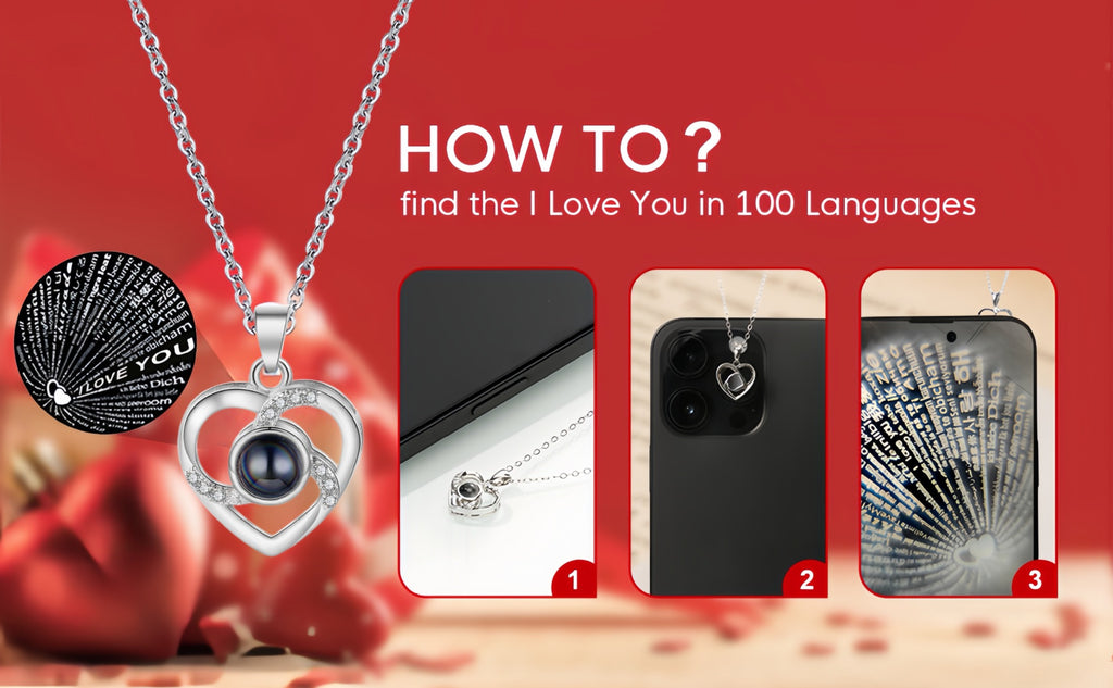 Heart-Shaped Love Language Projection Necklace | Electroplated Copper | Luxury Romantic Gift
