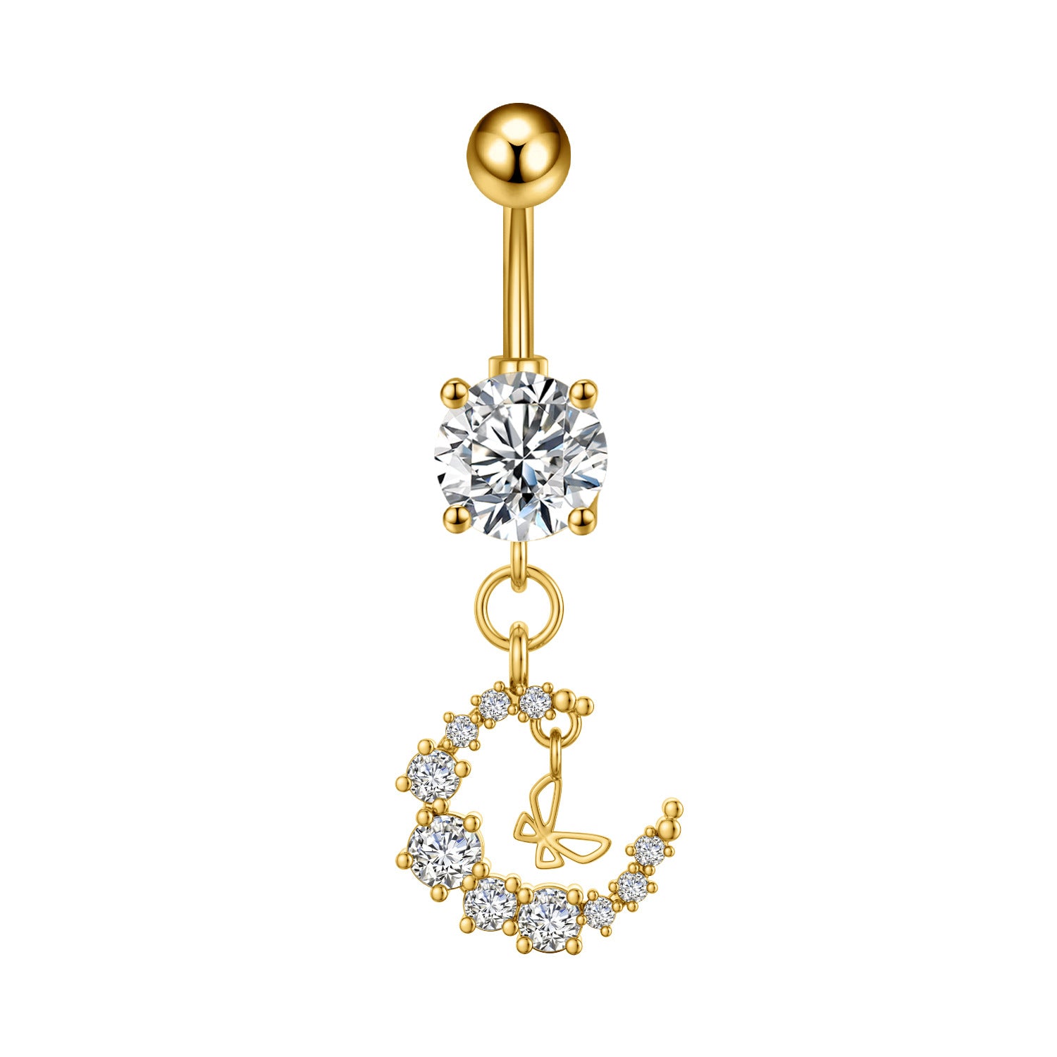 Zircon Butterfly Belly Button Ring — 60 Designs