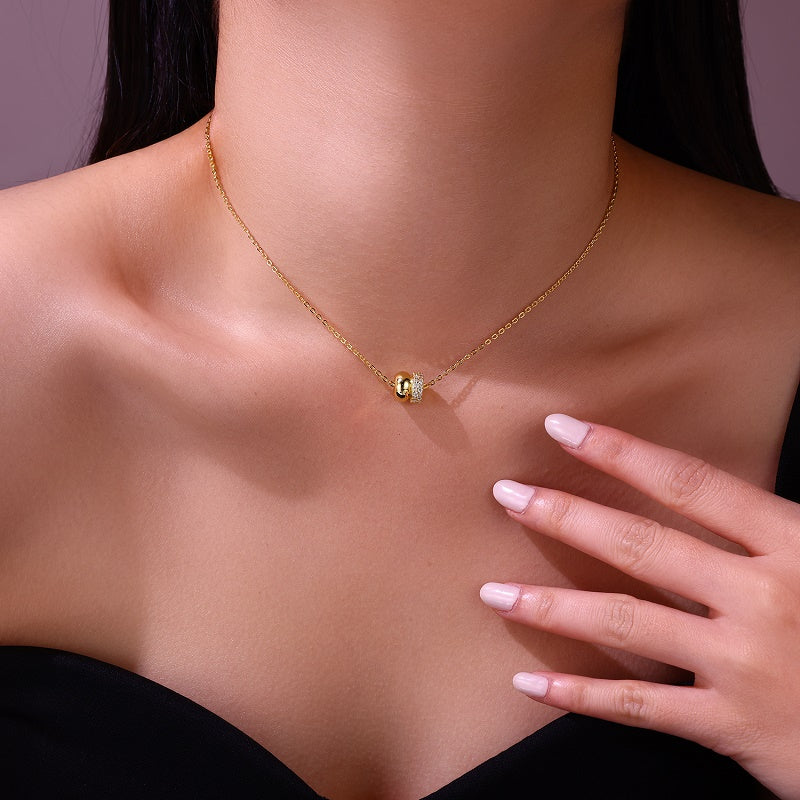 Moissanite Luxury Pendant Necklace | S925 Silver with Gold Plating