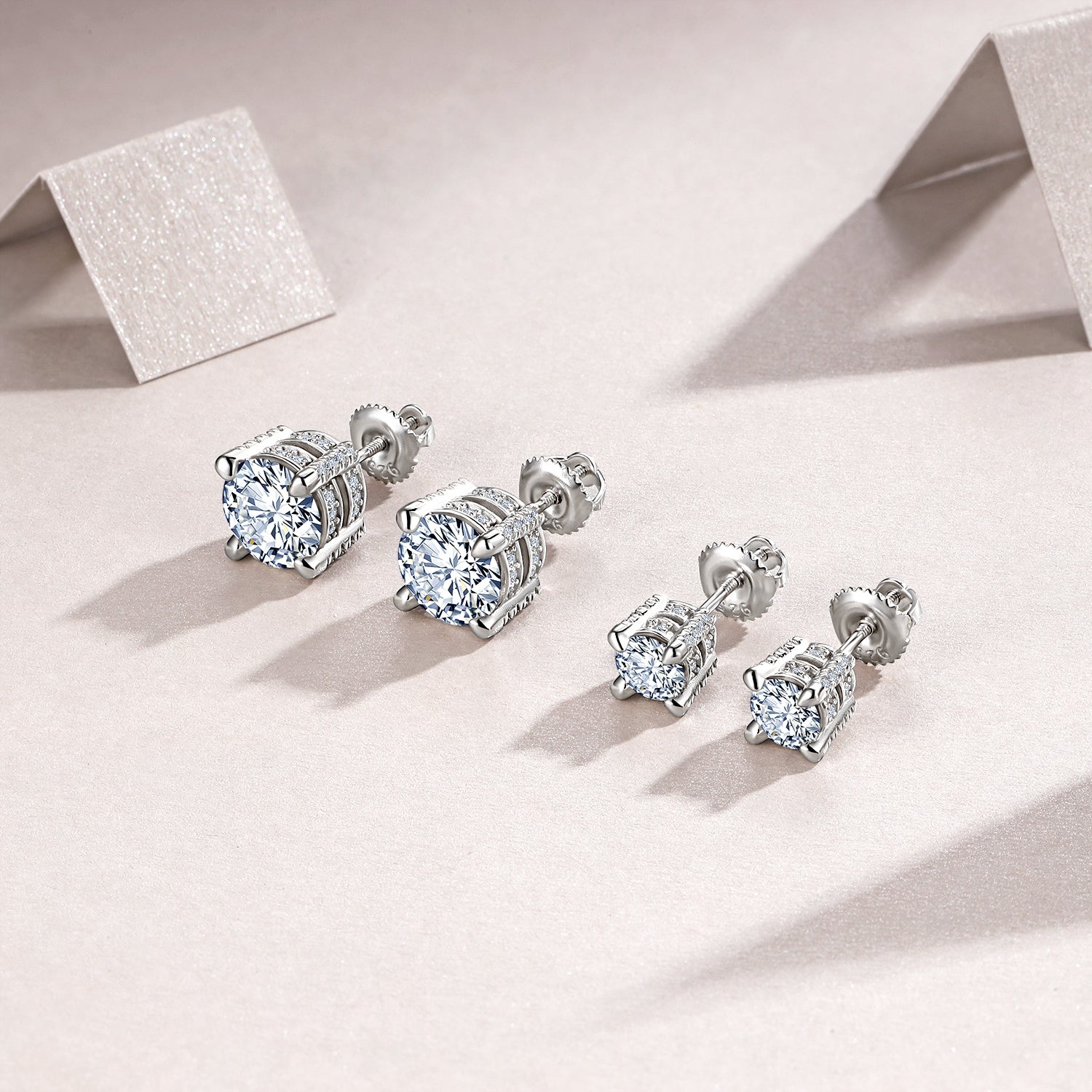 Rose Lumière — Morganite S925 Silver Stud Earrings