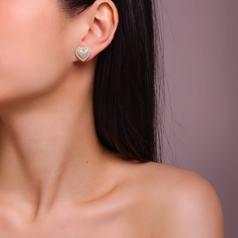 Moissanite Stud Earrings — 18K Gold-Plated S925 Silver | GRA Certified | Set of 2