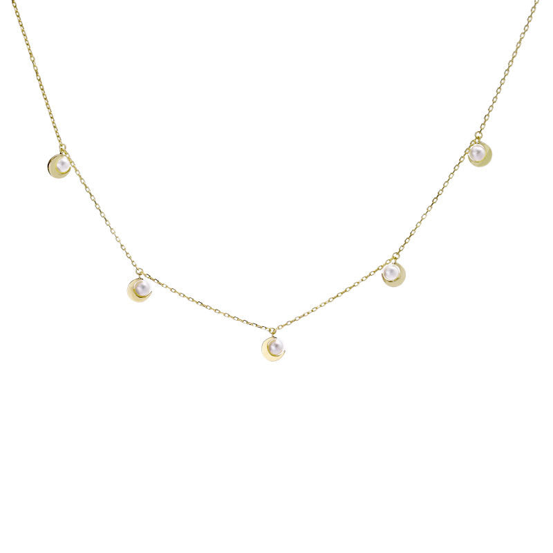 Lune — Natural Pearl Collarbone Necklace | 925 Silver
