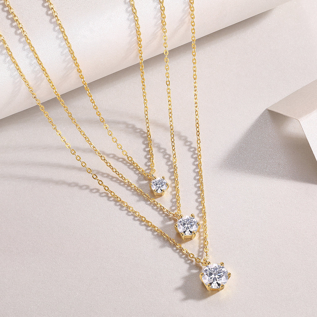 2-Carat Morganite Pendant Necklace — Gold-Plated S925 Silver